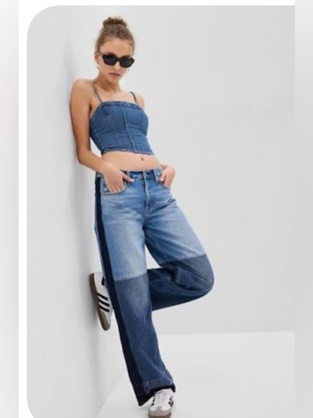 GAP Baggy Lowrise Patchwork Wide-Leg Women's Jeans. Size 31/12